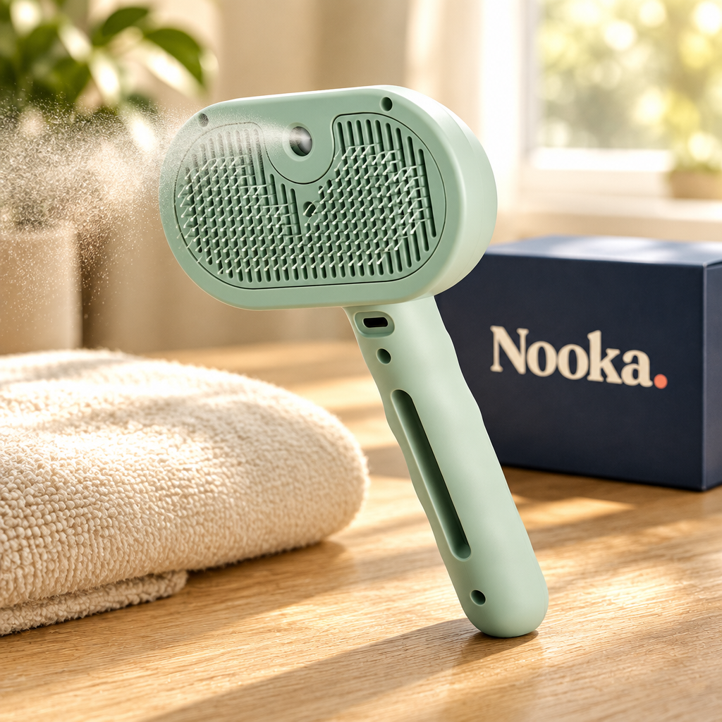 Nooka 3-in-1 spray pet grooming brush