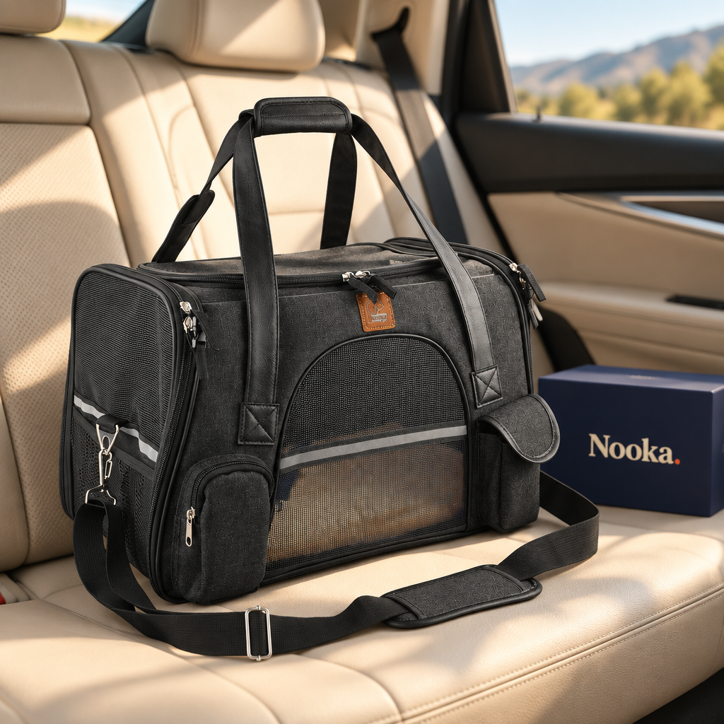 Nooka dog car seat carrier on back seat