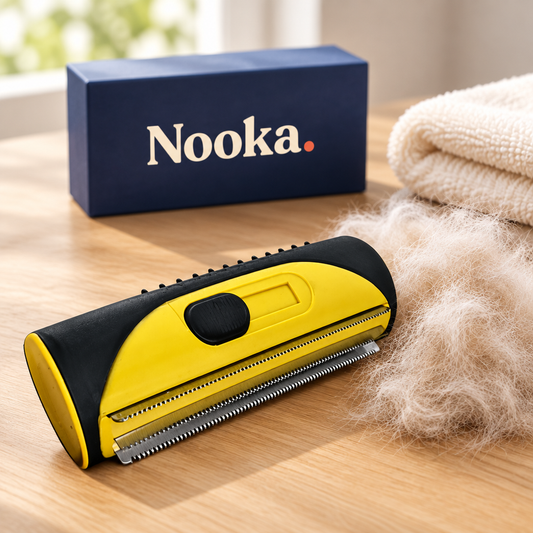 Nooka pet deshedding brush with removed undercoat