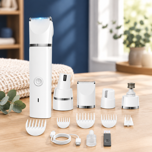 4-in-1 cordless pet grooming clipper kit with attachments